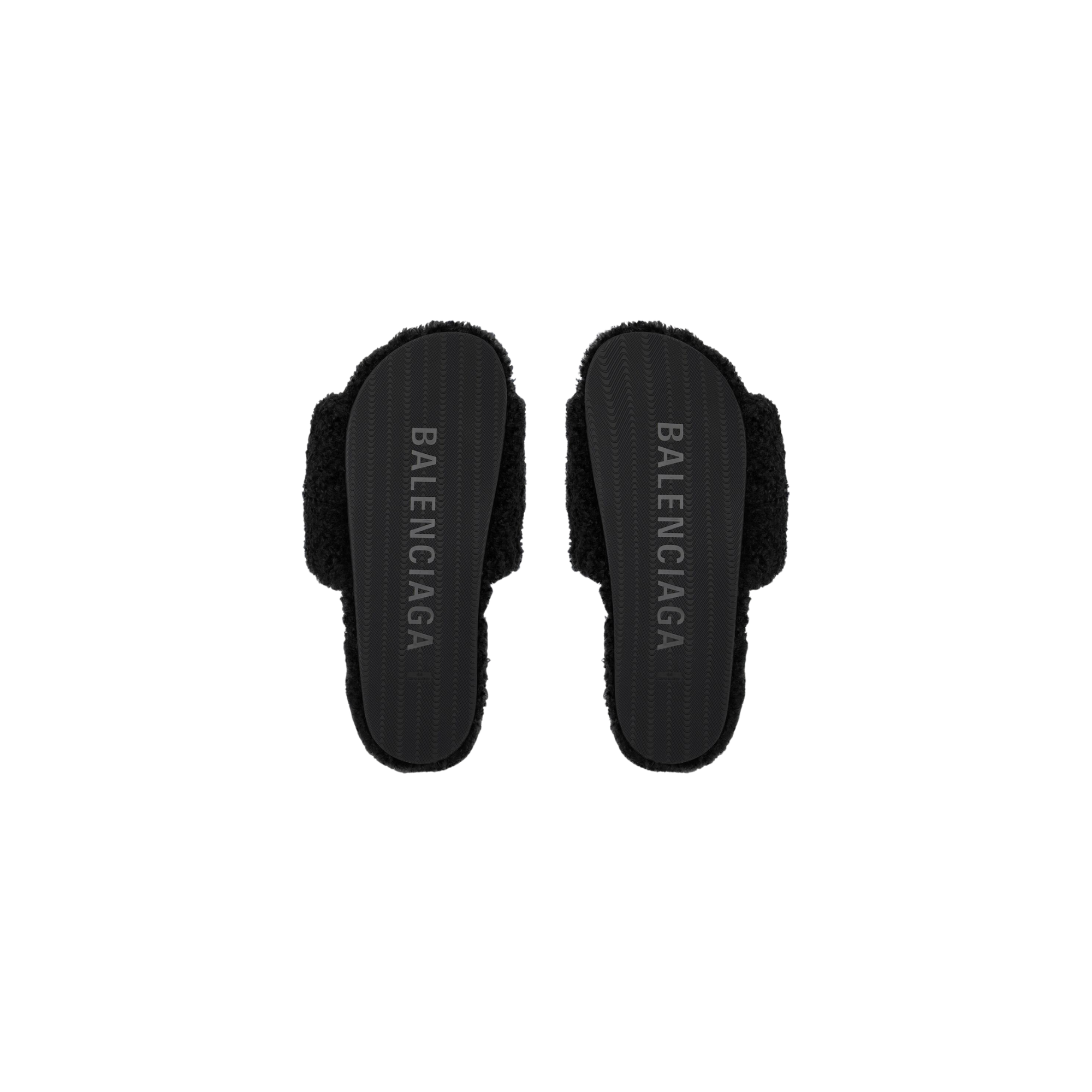Balenciaga Furry Slide - Jet Black