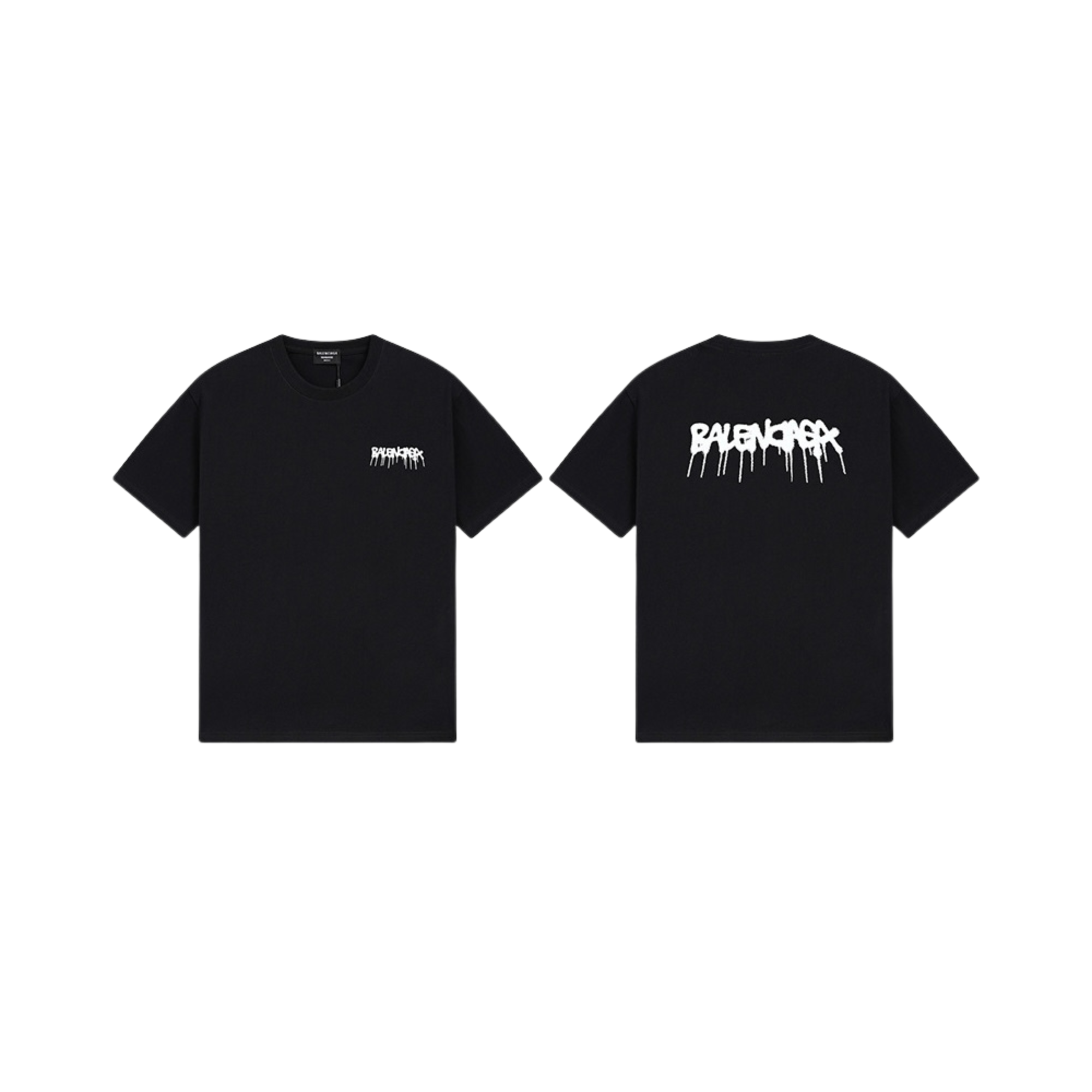Balenciaga Drip Logo T-Shirt - Black