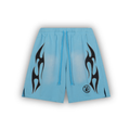Hellstar Flame Graphic Shorts - blue