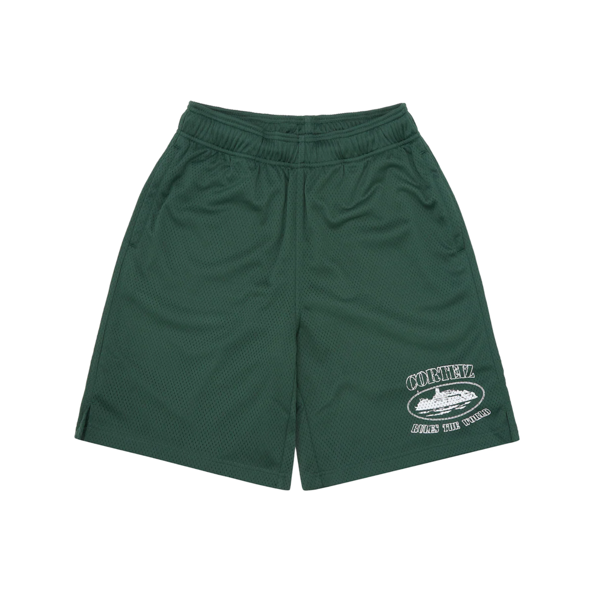 Corteiz Alcatraz Mesh Shorts Forest Green