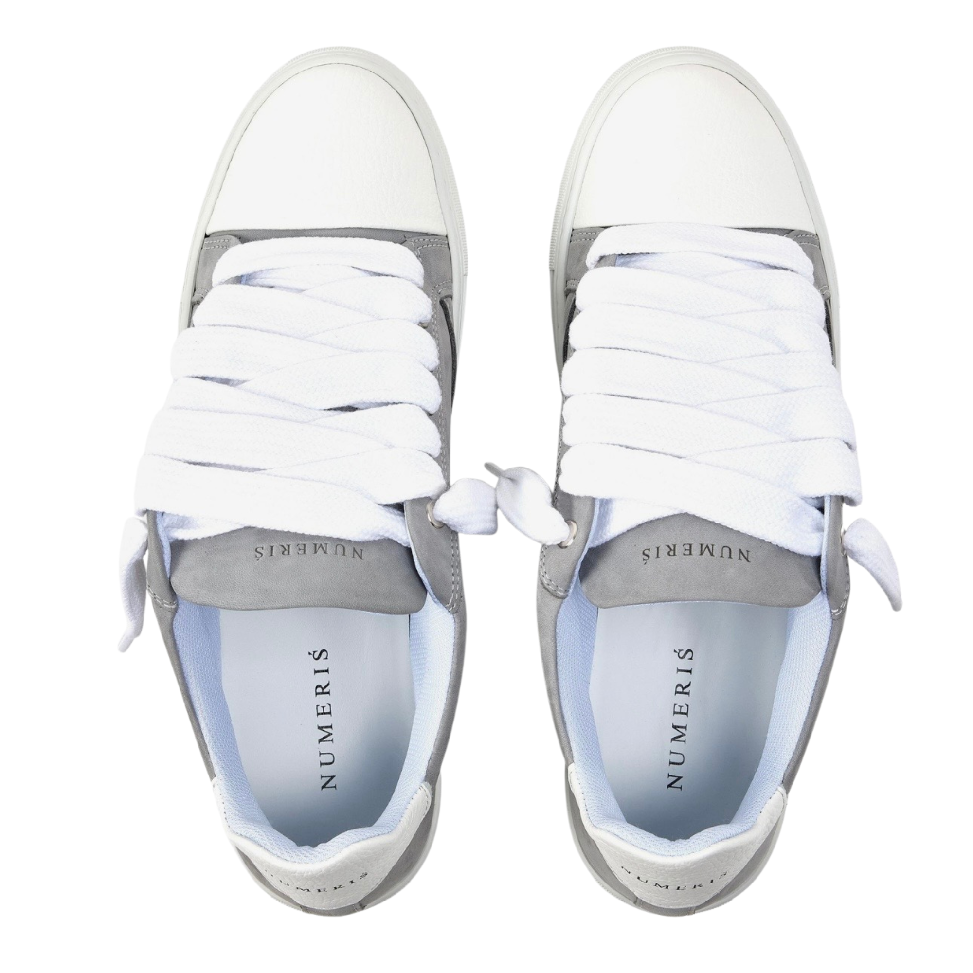 Numeris Suede Nubuck Low-Top Sneakers - Light Grey/White