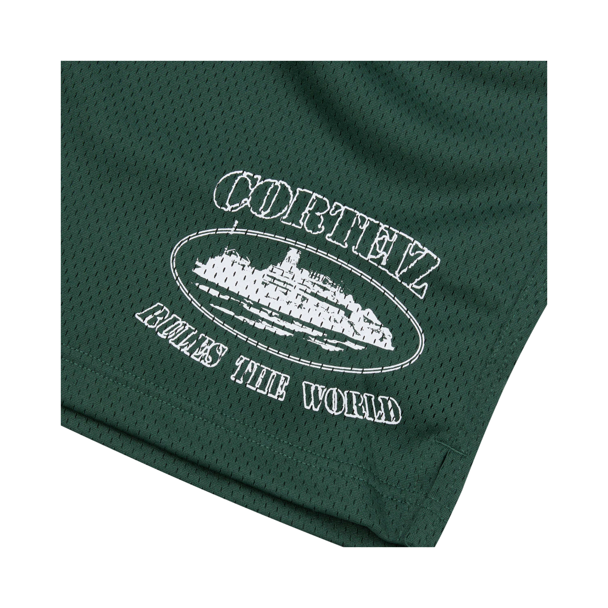 Corteiz Alcatraz Mesh Shorts Forest Green