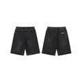 Chrome Hearts Paint Splatter Denim Jorts - Washed Black