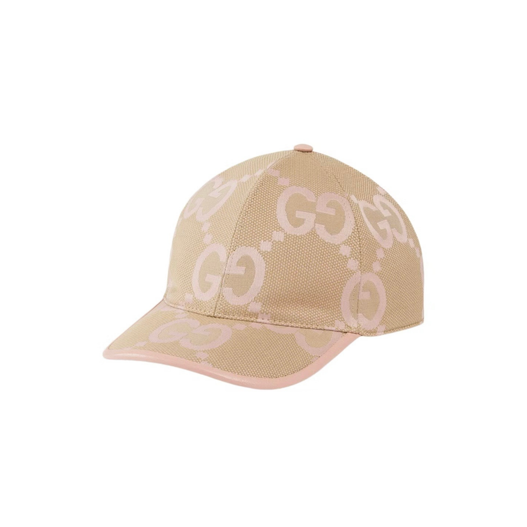 Gucci Jumbo GG Canvas Baseball Hat Camel & Pink