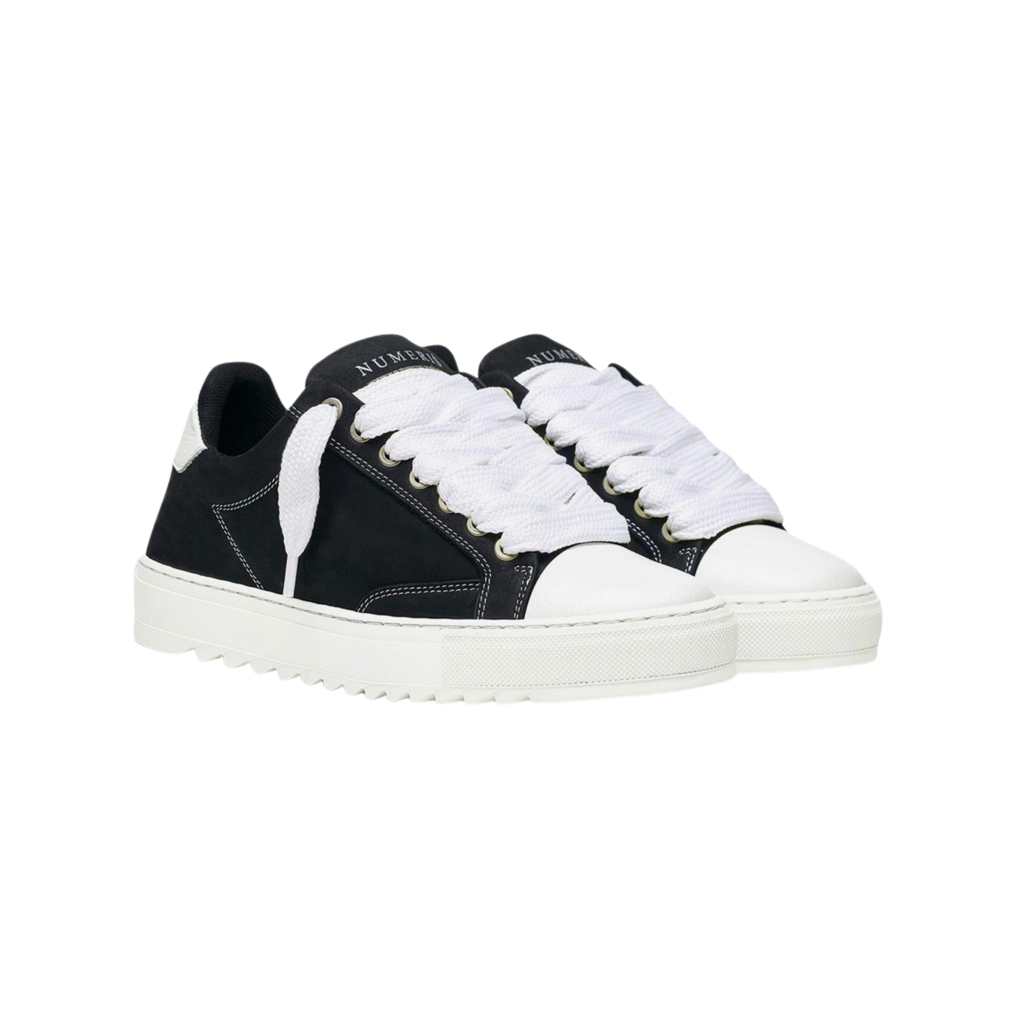 Numeris Contrast Canvas Low-Top Sneakers - Black/White
