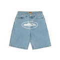 Corteiz Alcatraz Denim Shorts Blue